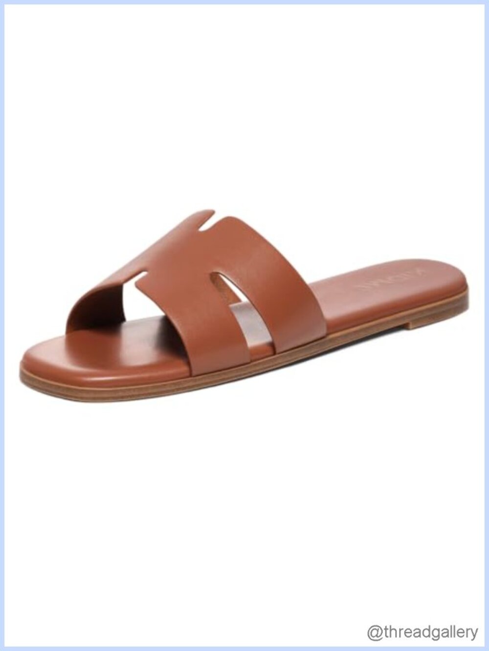 Women's PU Leather Slip On Flat Slide Sandals Open Toe Comfort